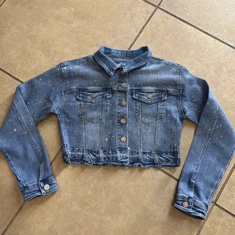 Aisha Rhinestone Cropped Jacket