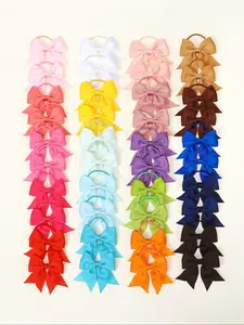 40 Pcs Kids Classic Bow Hair Bands, Durable Elastic for Fine Soft Hair, Multi-Color Matching Various, Girls Ultimate Hair Accessory Collection, Cute Hair Accessories