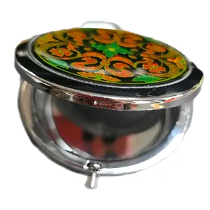 Vintage Double Sided Mirror with Intricate Floral Design and Chrome Frame for Elegant Gifting