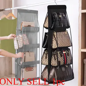 Two Color Options Bag Storage Bag, Pocket Hanging Handbag Organizer, Odorless Folding Storage Rack, Foldable Design Saves Space, Closet Handbag Holder