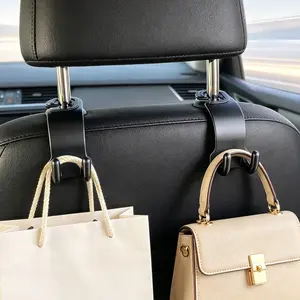 2/4 Pack Car Seat Headrest Hook - Universal Backseat Organizer Hanger, Heavy Duty Hook for Purse, Shopping Bags, Clothing & Umbrellas, Interior Car Accessories