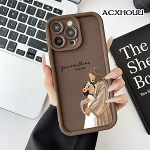 Jesus Hugging Art Pattern Case for iPhone 17 16 E Pro Max 15 Plus 14 13 12 11 XS XR Soft TPU Bumper Drop Protection Durable Back Cover