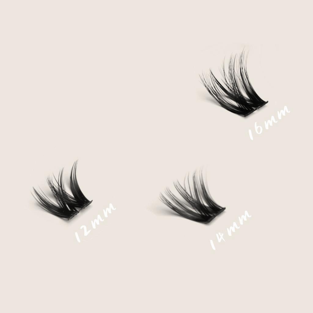 JVLBEAUTY【LunarDragon】 Euro-Asian Style False Eyelashes, C Curl, Individual Clusters, Voluminous, Black Band Makeup