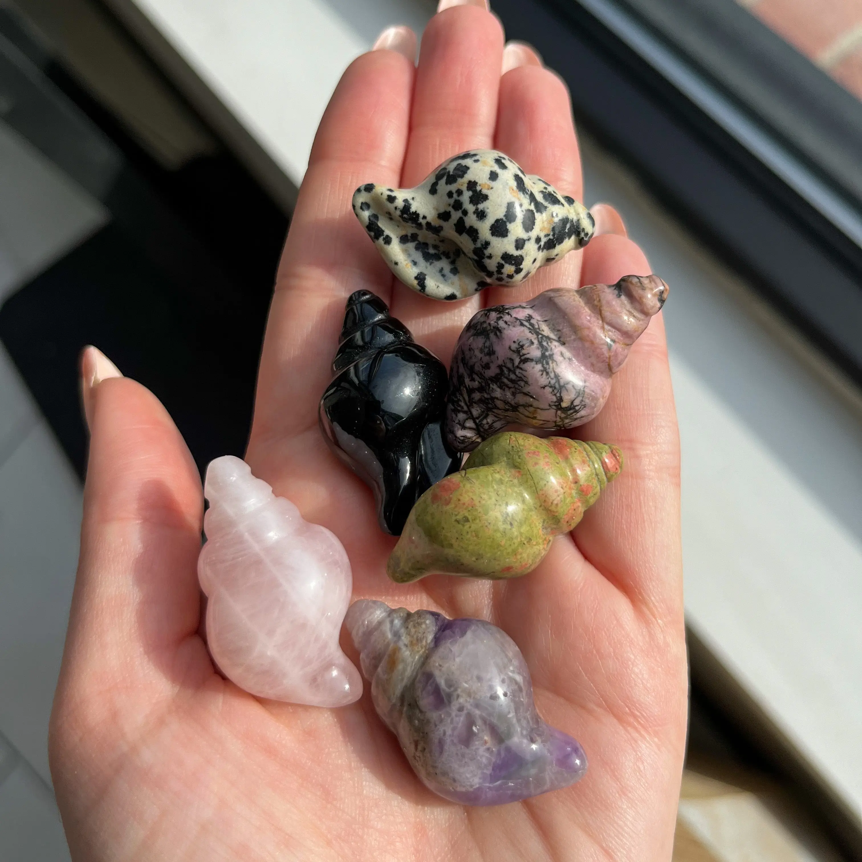 Shell Crystal Carving - Handmade Sculpture for Home Decor