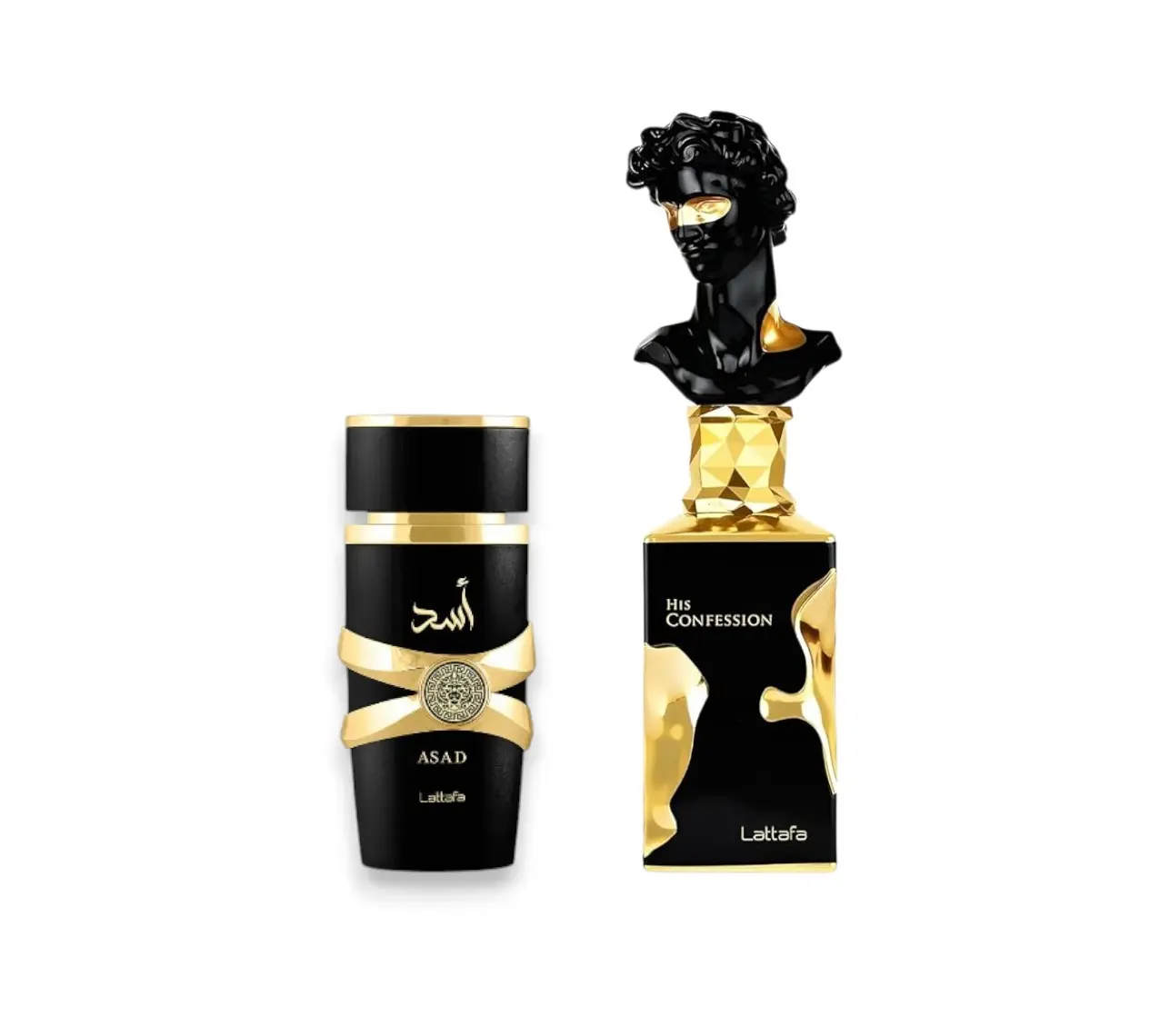 Oudlash Bundle | Lattafa | Asad + His Confession | Men's Fragrance | 100 ML - 3.4 OZ | Eau De Parfum | Black Pepper - Pineapple & Coffee