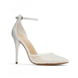 JUSTFAB Women's Glamorous Pointed Footwear - 3.94 in Stiletto Heel, Adjustable Ankle Strap, Heels for Women