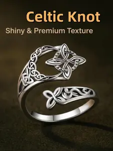 Good Luck Celtic Knot Ring, Adjustable Witch Knot Open Ring, Hecate Ring, Pagan Witch Jewelry, Ritual Protection Pendant, Adjustable Open Rings