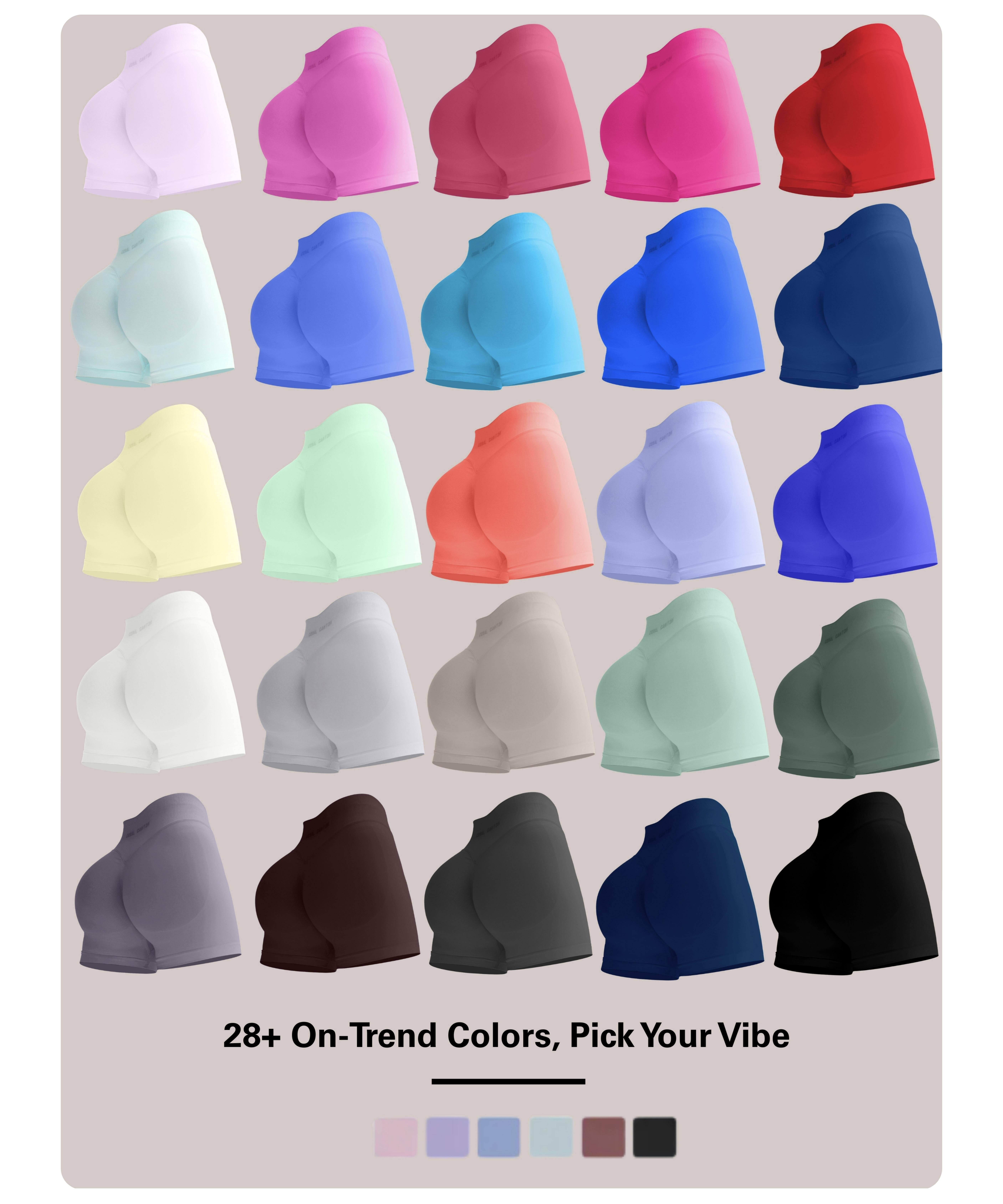 Coral Canton 2pcs Sports Shorts High Waistband Butt Lifting