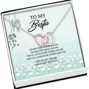 Personalized To My Bestie Best Friend Necklace, Gift for Best Friend, Soul Sister BFF Birthday Gift, Christmas gift BFF Gift Luxury Jewelry Necklaces styles On Birthday, Xmas, Anniversary. Necklace Jewelry With Meaningful Messages Card & Box