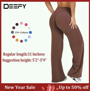 DEEFY SoftMotion Straight Leg Bottoms 31" Inseam Women's Breathable Workout Sportswear Gym Outdoor Yoga Pants - Stretch Tights Joggers Fitness Sports Wide Sweatpants