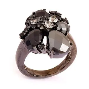 Affinity Gems 6.8 cttw Hematite, Black Spinel &Topaz Ring