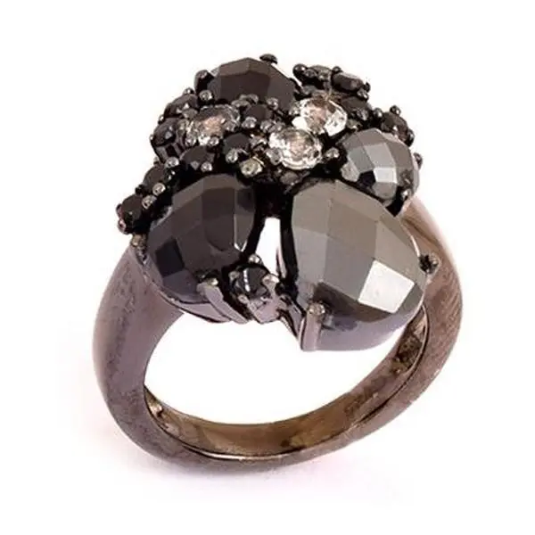 Affinity Gems 6.8 cttw Hematite, Black Spinel &Topaz Ring Affinity Gems 6.8 cttw Hematite, Black Spinel &Topaz Ring