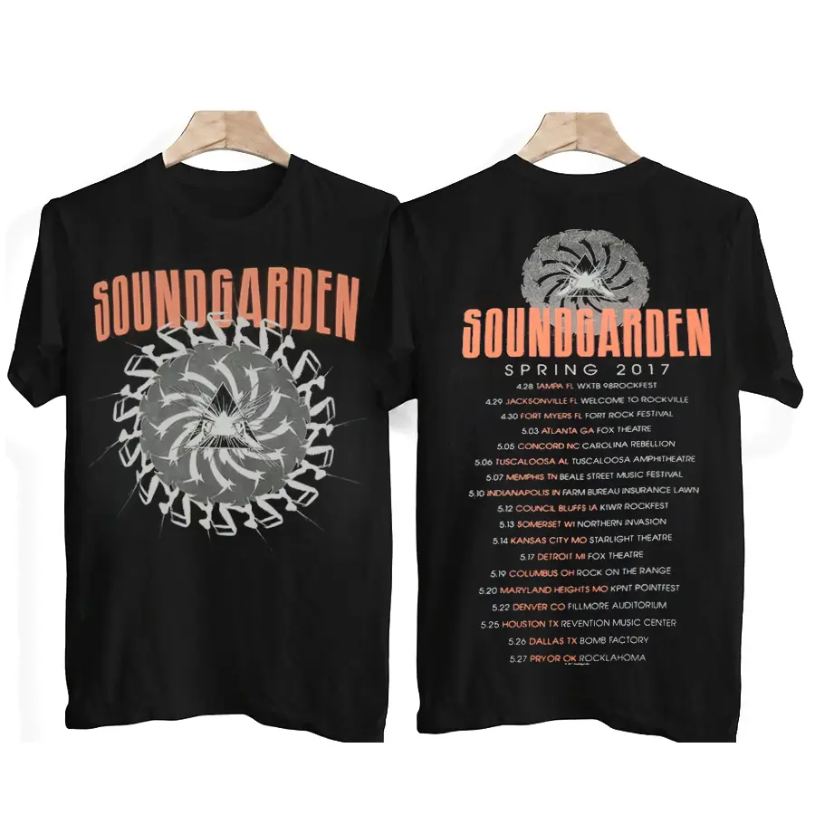 Soundgarden Double Sided Music Band T-Shirt Vintage Front & Back Graphic Concert Tee for Fans