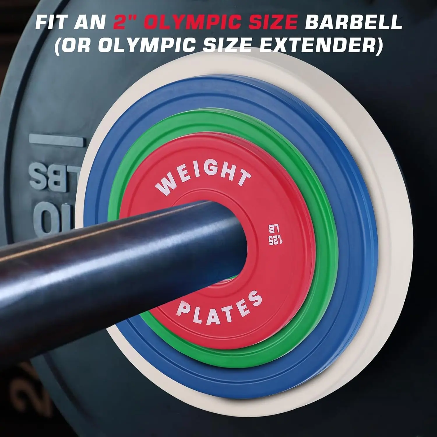 Rubber Coated Fractional Weight Plates Set, 1.25LB to 10LB Pairs, 2-Inch Change Plates, Bumper Plates for Barbell, Strength Training Weightlifting Home Gym