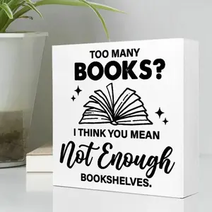 Book Lovers Sign, 1 Count Book Themed Desktop Decor, Book Lovers Gift Ideas for Friend Classmates Family, Room Decor, Home Office Decor, Decoration Items, Signage, Decorative Plaque, Home Decor Products, Indoor Home Decoration