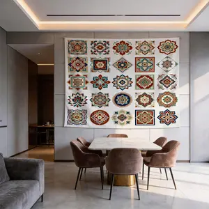 1 Pack Boho Mandala Printed Tapestry, Vintage Floral Wall Hanging, HD Digital Print Wall Tapestry for Living Room and Bedroom, Fade-Resistant and Machine Washable Wall Decor, Multi-Functional All-Season Tapestry Suitable for Living Room & Bedroom