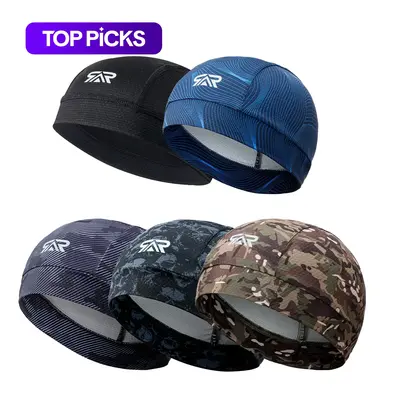 3-Pack Cooling Sport Sweat Skull Cap - Cycling Helmet Liner & Head Wrap - Unisex, One Size