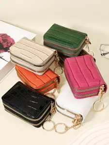 With a Chain Keychain, Women's card bag, Credit card holder, Card Organizer, credit card storage bag, easy to carry multiple card slots, card storage, suitable for outdoor and travel