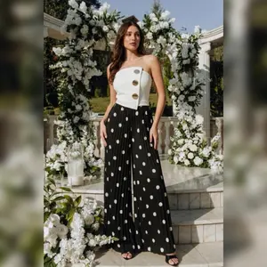 Women's Polka Dot Wide Leg Jumpsuit - Basic Fabric, Stylish, Comfortable Design, Summer Chic Outfit, Everyday Activewear, Overalls