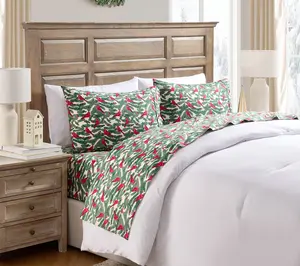 Hallmark Birdie Multi Brushed Cotton Flannel Sheet Set, Queen