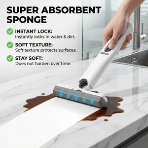 Mini Foldable Desktop Mop with Handle for Home Office & On-the-Go Use Compact Size Reusable Durable Construction Easy Storage and Portability Multifunctional Cleaning Tool washable brush - Portable Tool