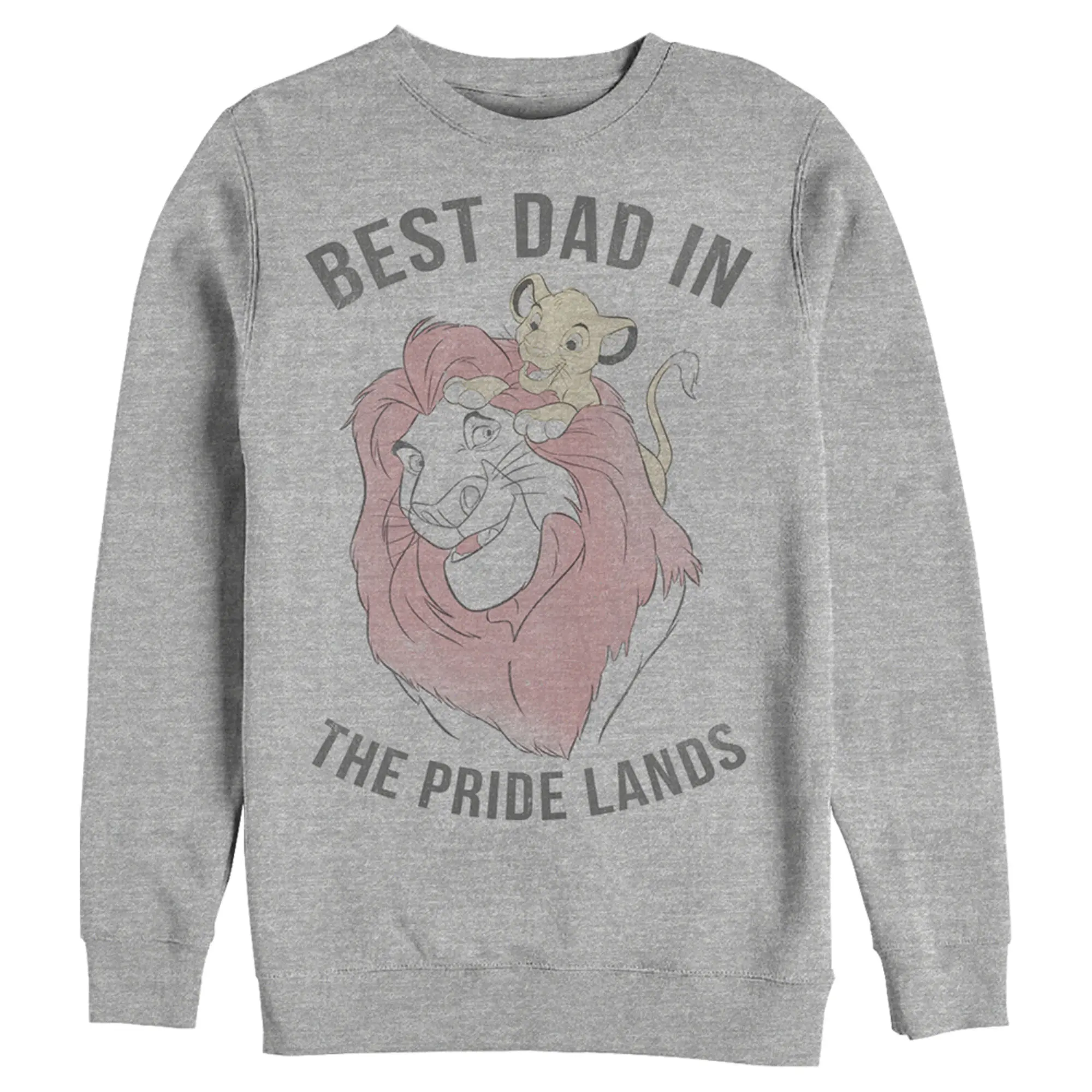 Men's The Lion King Simba and Mufasa Best Dad in the Pride Lands Sweatshirt