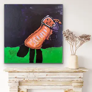 Californian Bird - Painting, Acrylic on canvas, 2022 (36x36")