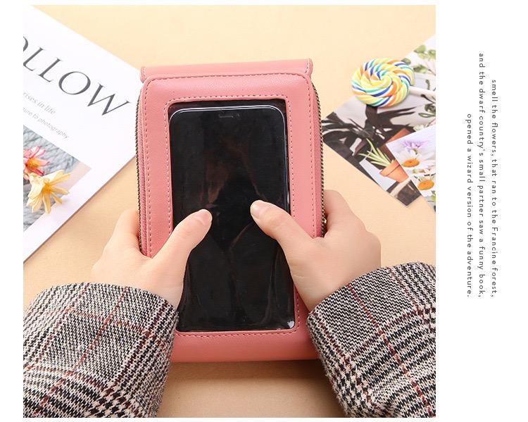 Touchscreen Sensitive Phone Bag with Multiple Colors, Use Phone Without Taking It Out, Clear Window Crossbody Purse with 3 Card Slots & Secure Dual Zipper Wallet summerwins