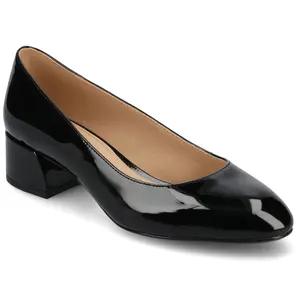 Journee Women's Saarii Wide Width Pumps, Patent/Black 10W