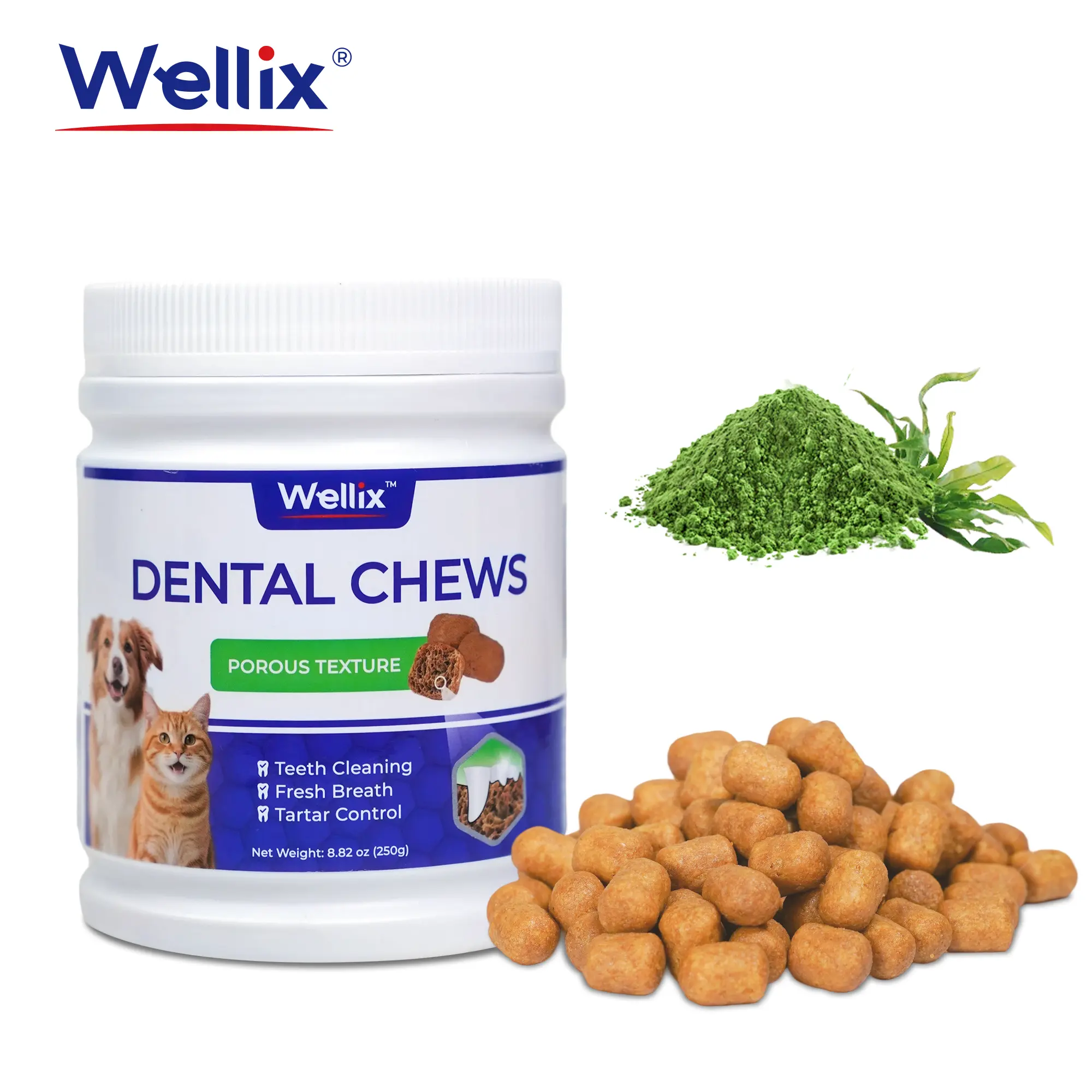 Wellix 8.82oz Dental Treats for Cats and Small Dogs-Fresh Breath & Plaque Control-Chicken Flavor