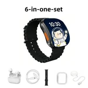 Upgraded Smartwatch Bundle with Bluetooth Headphones, Watch Case, Type-C Cable, and Audio Support – Compact & Versatile Kit