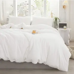 100% Jersey Knit Cotton Duvet Cover Set T-Shirt Feel Bedding Set Ultra Soft Wrinkle-Free