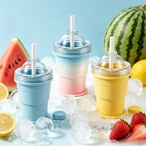 2-in-1 Foldable Silicone Ice Ball Cup, Creative Large Sphere Ice Cube Mold, Reusable Freezer Ice Maker, Portable Collapsible Drinking Cup, Perfect for Whiskey, Coffee, Home & Summer Daily Use