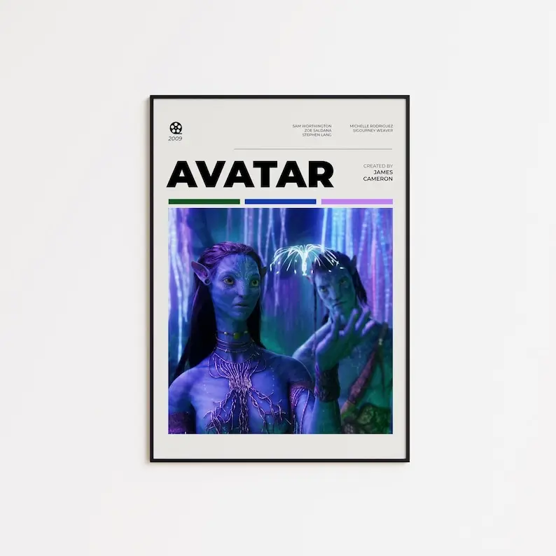 Avatar, Movie Poster, Minimalist Poster, Vintage Poster, Retro Poster, Printable Art, Digital Print, Wall Art, Home Decor, Gift