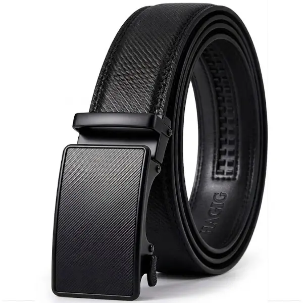 HAGIG Mens Ratchet Belt Leather  for Dress Pant - Micro Adjustable Belt Fit Everywhere
