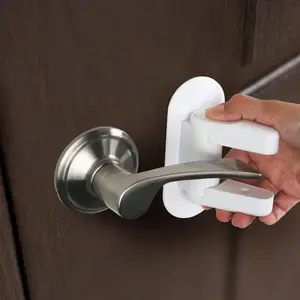 2-Pack Door Handle Lock, Easy Installation No Tools Needed, 90-Degree Rotating Handle, Polished Metal Surface, Durable and Secure