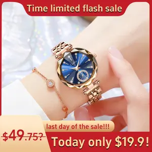 Women's Elegant Round Analog Quartz Watch – Diamond-Cut Glass, Waterproof & Versatile (with Gift Box & Adjuster)This watch blends elegant design with practical functionality, making it a trendy choice for party outfits and daily accessories.
