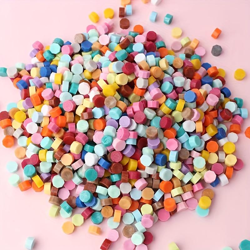 24-color sealing wax beads, sealed wax beads, various colors, used for wax seal stamps, hexagonal wax sealing beads, suitable for wedding invitations, envelopes, gift cards, and DIY crafts home decor