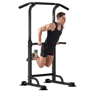 Tower Pull Up Bar Station, Free Standing Pull Up Rack Dip Station For Home Gym, Height Adjustable Home Strength Training Fitness Workout Equipment