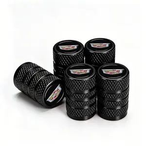 Red Black Unique Luxury Valve Stem Caps 5 Pack, TPMS Safe Rust Corrosion Proof, Premium Wheel Accessories for Cadillac Luxury SUV (Escalade CT5 XT5)