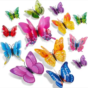 Butterfly Wall Decor 24PCS, 3D Butterflies Stickers for Party Decorations with Magnets(Colorful, 24)