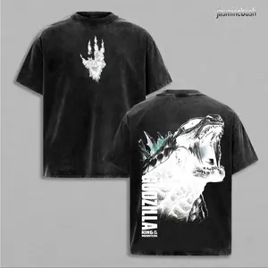 Godzilla Vintage Washed Graphic T-Shirt - Oversized Mens Streetwear Cotton Apparel Gift for King of the Monsters Fans