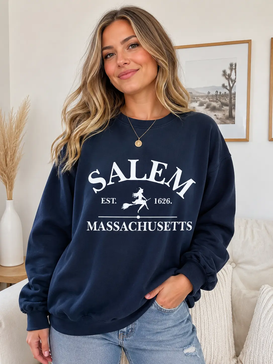 Salem Massachusetts Halloween Sweatshirt, Vintage Witch Town Crewneck, Spooky Fall Pullover, Halloween Gift Sweatshirt