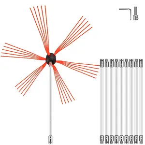 fathersdaygift VEVOR Chimney Sweep Kit 33FT, Chimney Cleaning Tool Kits with 10 Nylon Flexible Rods, Chimney Brush 394 Inch for Sweeping Fireplace