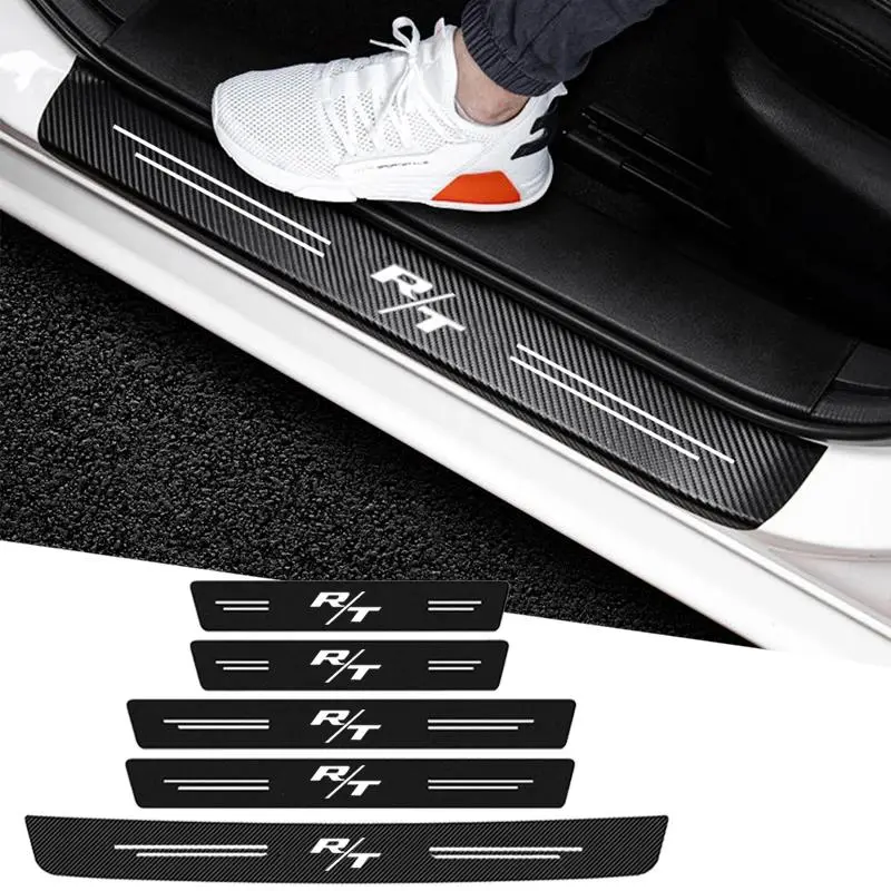 4Pcs Car Door Sill Scratch Protection Threshold Stickers for Dodge R/T SRT 6 8 10 Ram TRX Charger NITRO DART JOURNEY Accessories