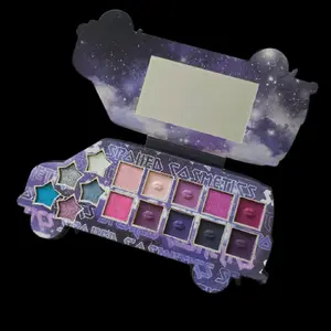 metal van Galaxy Eyeshadow Palette with Mirror - 12 Vibrant Colors for Bold Looks