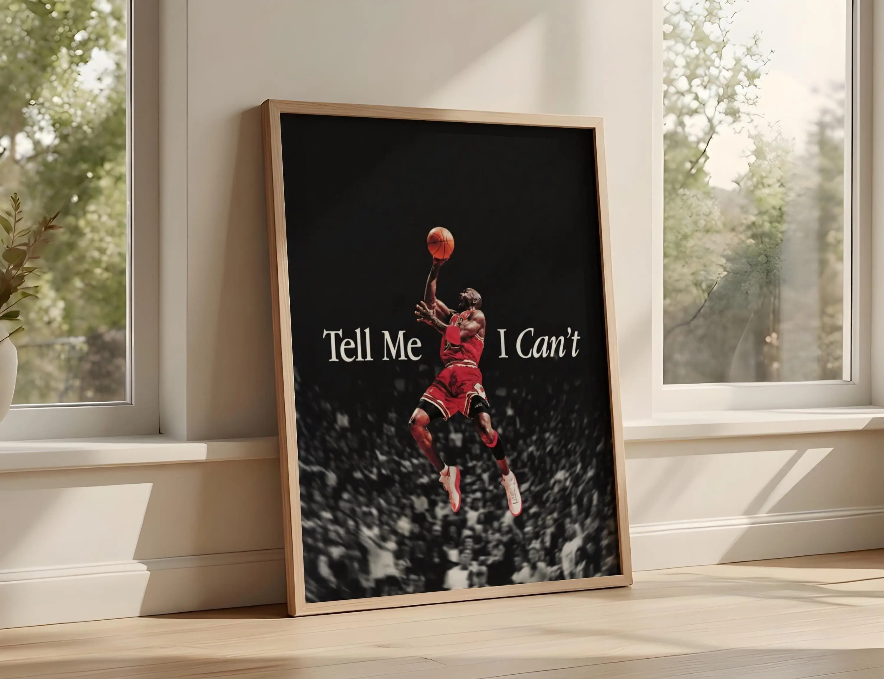 Michael Jordan Motivational Dunk Poster – “Tell Me I Can’t” Basketball Wall Art Print