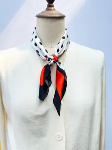 Women's Silk Scarf Shawl Wrap, Fashionable Polka Dot Design, Soft Lightweight Fabric, Perfect for Daily Wear & Casual