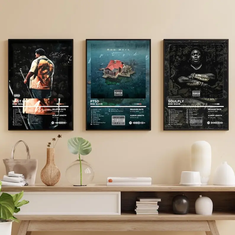 Rod Wave Album Cover Poster, Rapper Posters, Hip Hop Poster, Album Cover Print Wall Art, Music Posters
