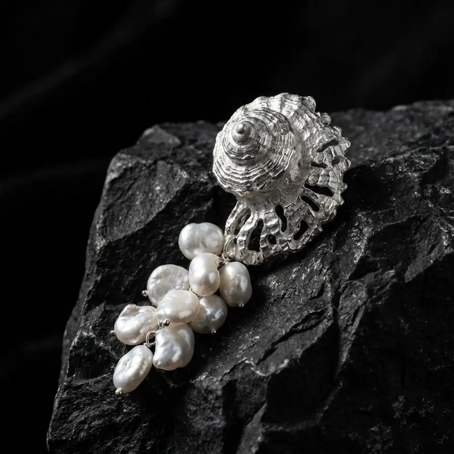 Ocean Relic Pearl Cluster Earring